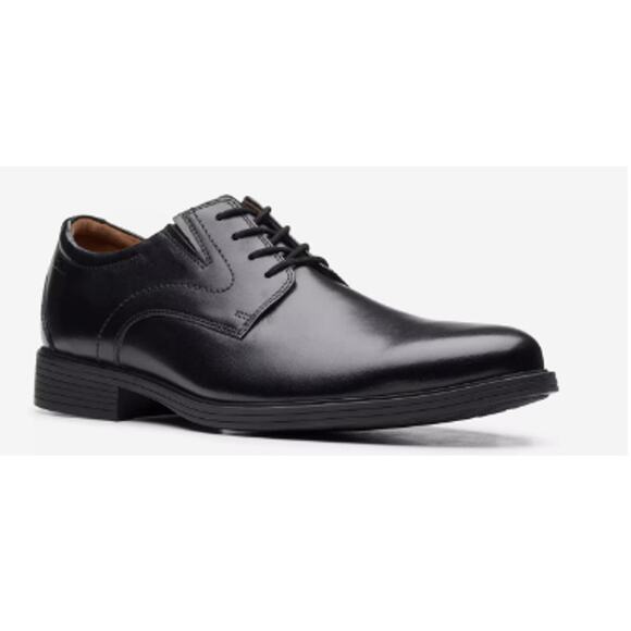 Clarks Whiddon Oxford, Black Leather, Men's Size 10, New in Box - Picture 1 of 4